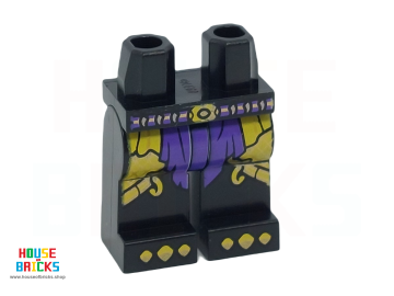 LEGO® 6417772 - 101333 - Minifiguur, Heupen en Zwarte Benen met Geel / Donkerpaars Gewaad, Klauwenprint