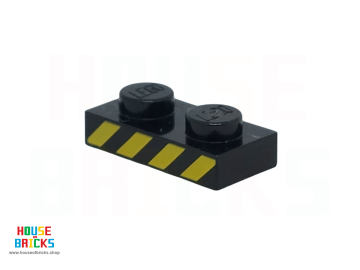 LEGO® 6469165 - 106372 - Plaat 1 x 2 met Gele Waarschuwings Strepen opdruk