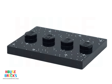 LEGO® 6498189 - 109504 - Tegel, Aangepast 3 x 4 met 4 Noppen in het Midden met Sterren opdruk