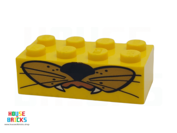 LEGO® 4143431 - 40037 - Steen 2 x 4 met Dierenneus, Snorharen, Mond en Hoektanden