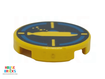 LEGO® 81824 - 81824 - Tegel, Rond 2 x 2 met X-Bodem met Gele Onderzeeër