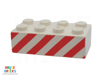 LEGO® 3001pr0008 - Steen 2 x 4 met Rode Strepen