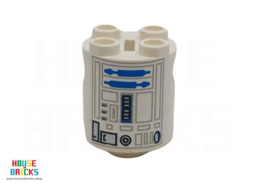 LEGO® 4194011 - 83716 - Steen, Rond 2 x 2 x 2 Zonder Ashouder aan de Onderkant, Robotlichaam met R2-D2 Bedrukking