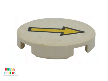LEGO® 4150p04 - Tegel, Rond 2 x 2 met X-Bodem met Gele Pijl