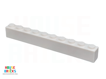 LEGO® Wit - 611101 - 6111 - Steen 1 x 10 - House of Bricks